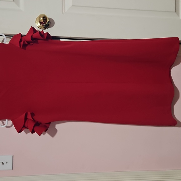 London Style Red Ruffle Mini Dress - Picture 4 of 4